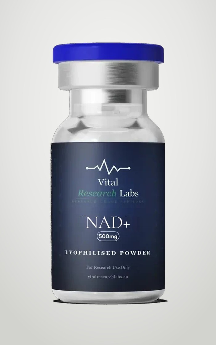 NAD+ 500mg research compound vial, lyophilised powder, research-grade, Vital Research Labs Australia
